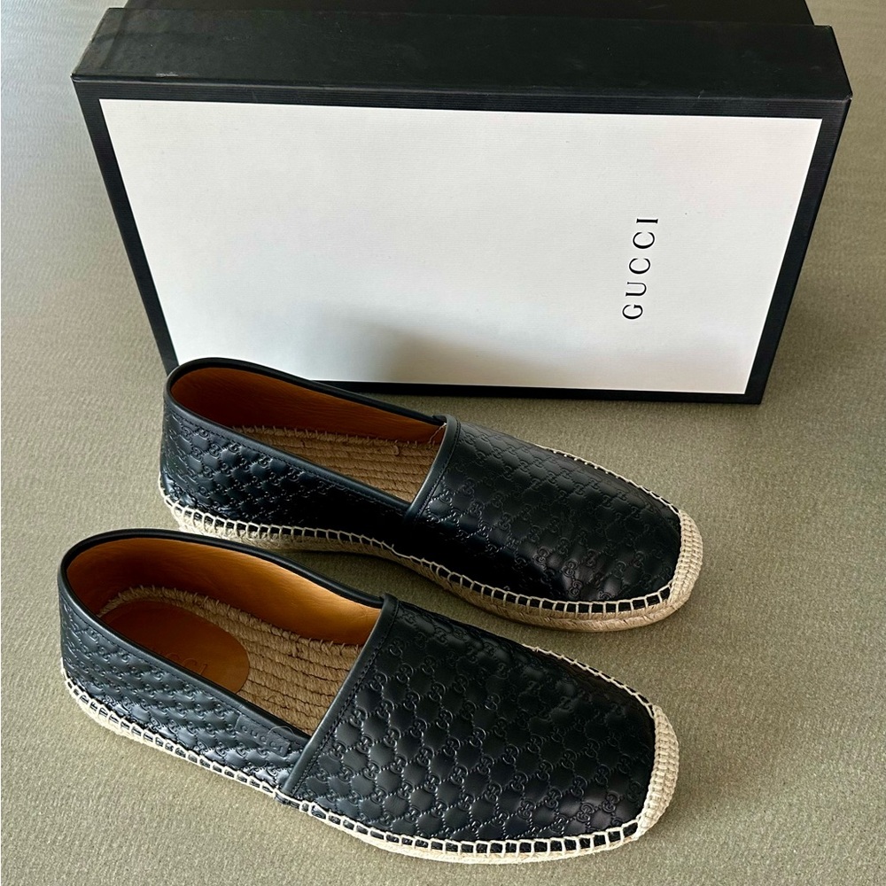 Gucci Black Espadrille Loafers for Men sz. US10
